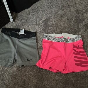 Nike Gray and Pink Shorts Duo